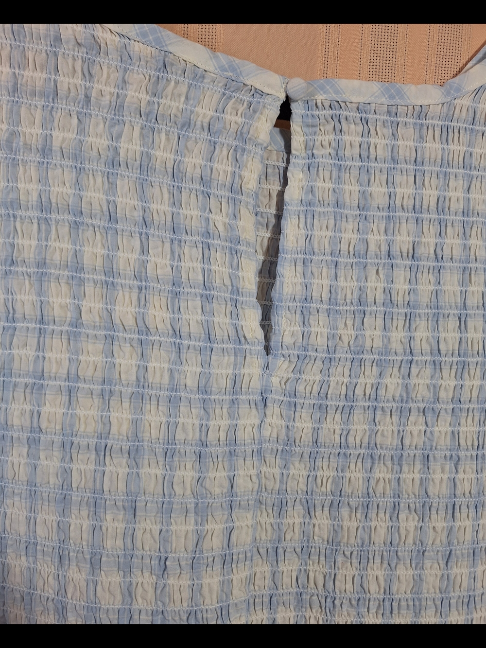 UNIVERSAL THREAD Light Blue Plaid Smocked Dress - Picture 3 of 7